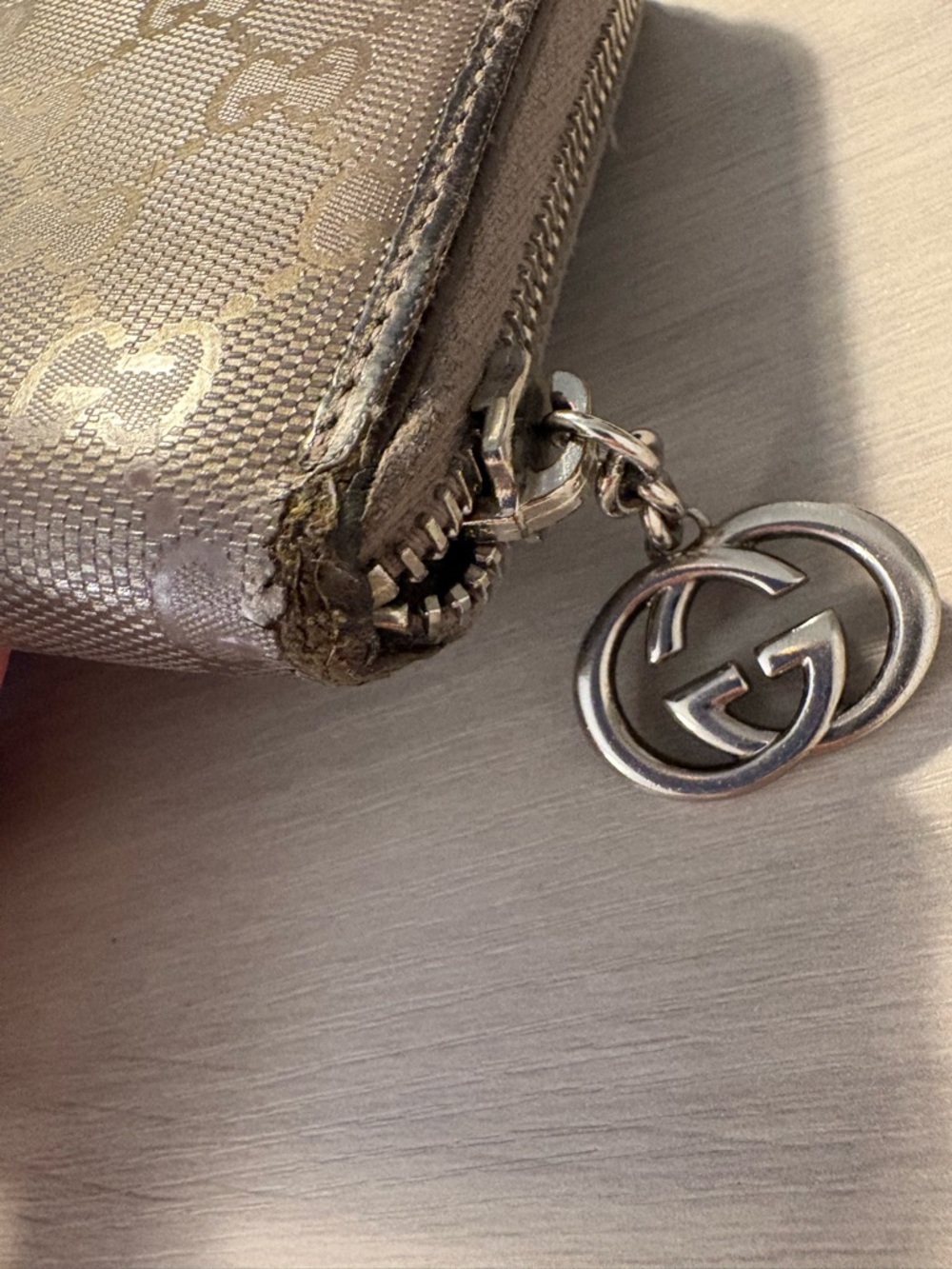 Gucci Taupe Zip-Around monogram long  Wallet - Picture 10 of 15